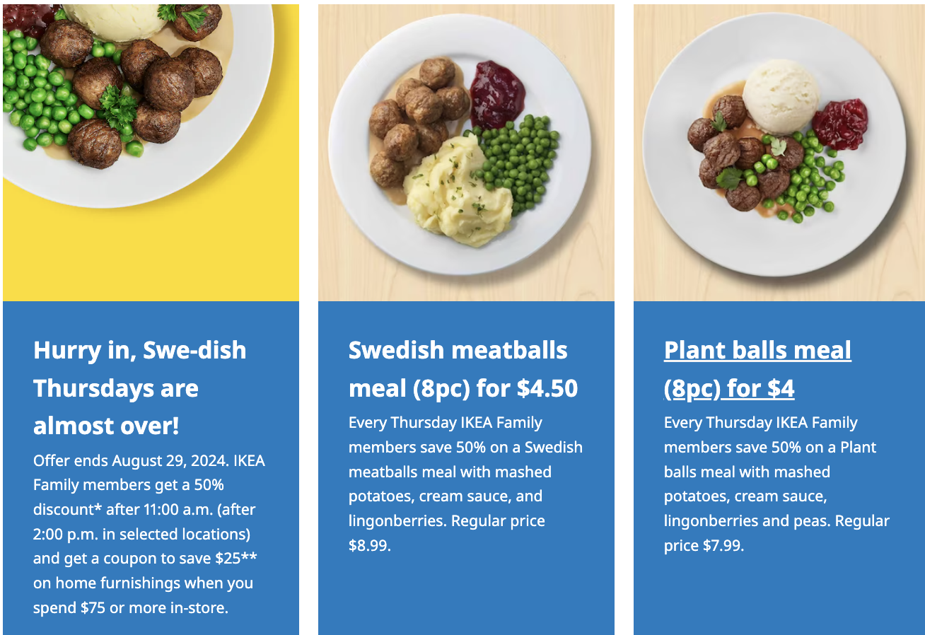 IKEA Canada Swedish Thursday Meal Deals for IKEA Family Members Save